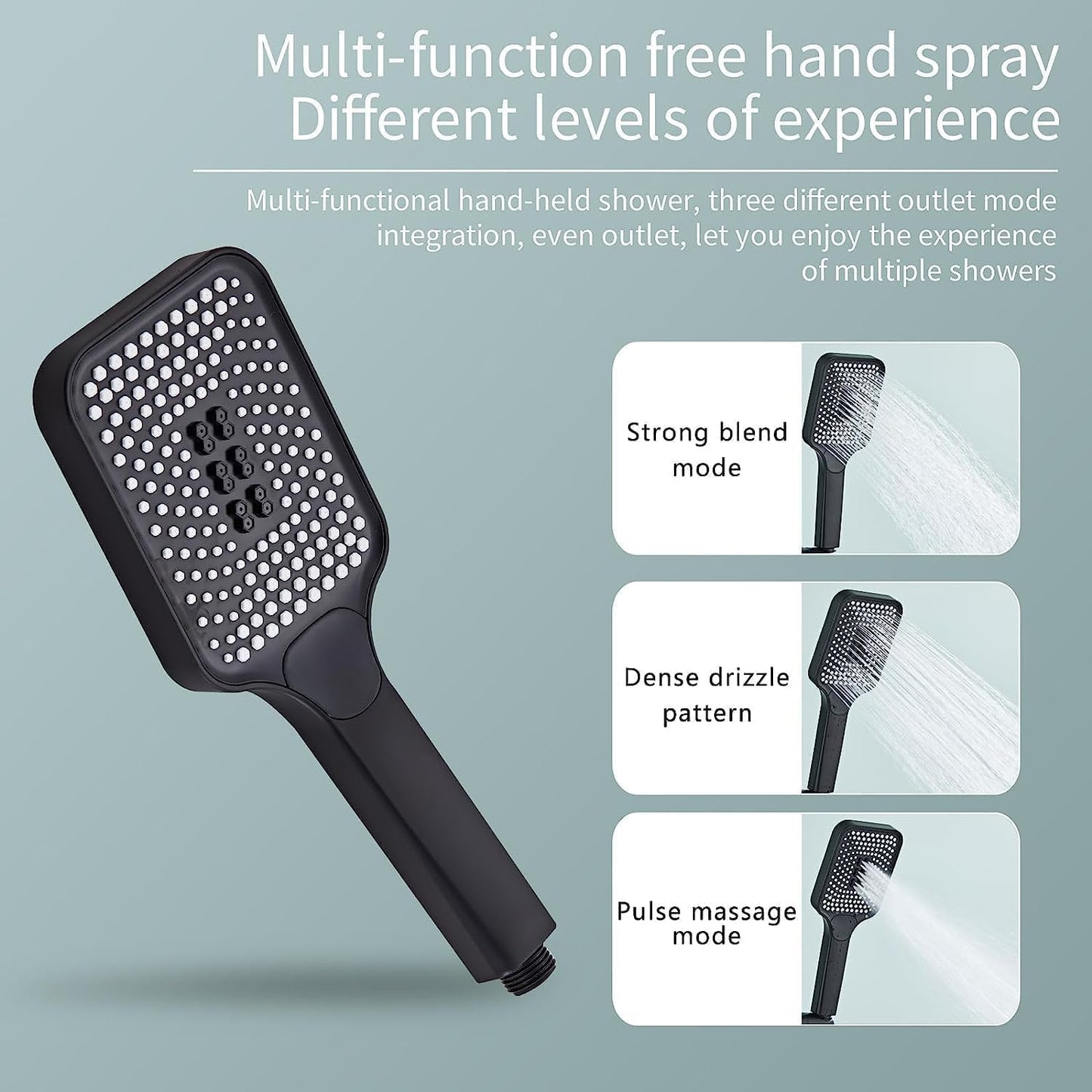 Black Shower System with LED Digital Display Shower Faucet Set Wall Mount Rain Mixer Shower Combo Set 4 Way Shower Fixture with 12" Rain Shower Head, 3 Mode Handheld Shower, Bidet Shower - COOLBABY