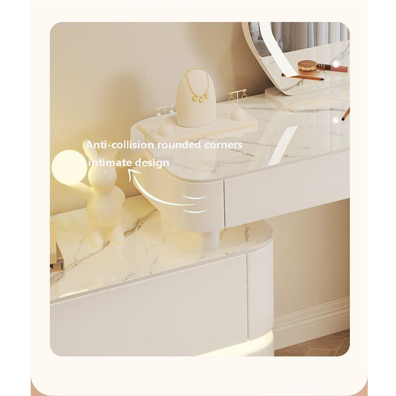 COOLBABY Light luxury high sense bedroom TV cabinet makeup table integrated simple modern small flat high appearance level glass makeup table - COOLBABY
