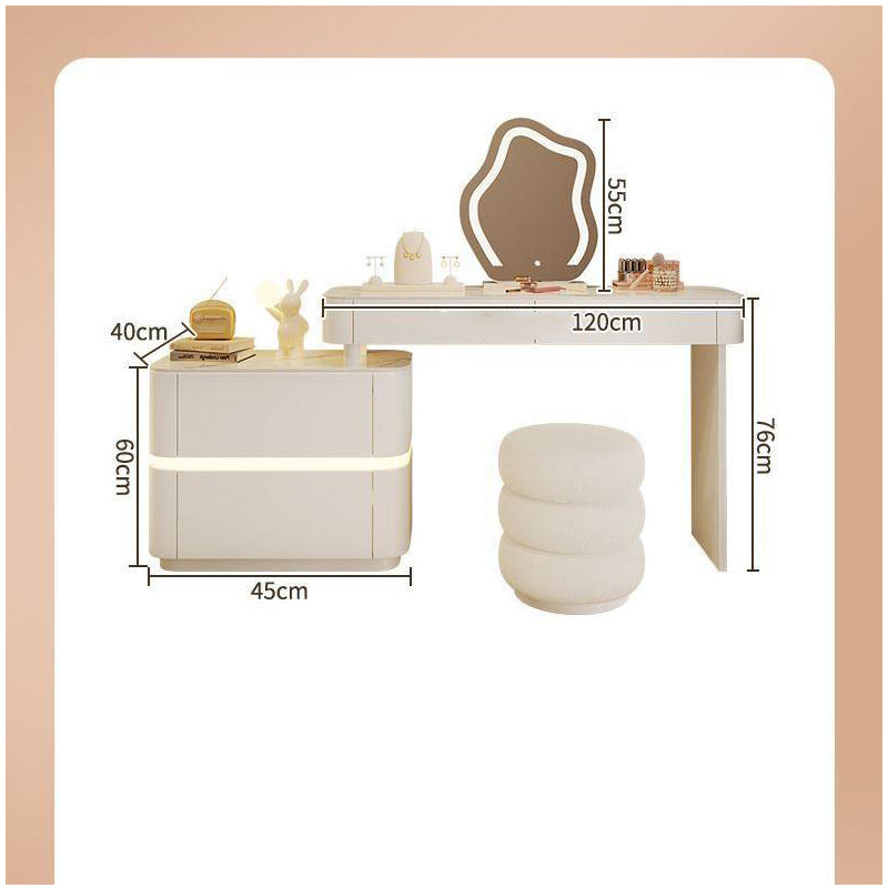 COOLBABY Light luxury high sense bedroom TV cabinet makeup table integrated simple modern small flat high appearance level glass makeup table - COOLBABY