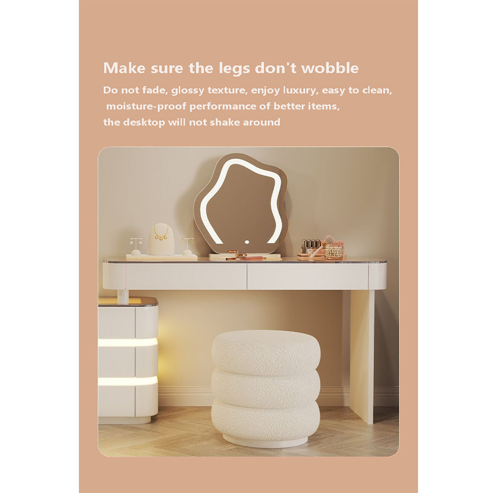 COOLBABY Light luxury high sense bedroom TV cabinet makeup table integrated simple modern small flat high appearance level glass makeup table - COOLBABY