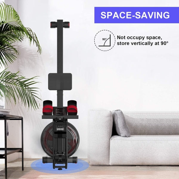 Water Rowing Machine for Home Use GM-8143 | 6-Level Water Resistance Rower with Bluetooth & LCD Monitor
