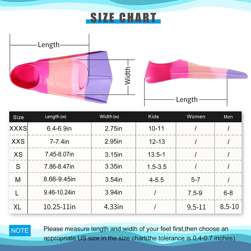 COOLBABY LZM-QSJP01 Kids Swim Fins,Kids Flippers for Swimming,Swim Training Fins for Snorkeling or Lap Swimming,XS30-32 - COOL BABY