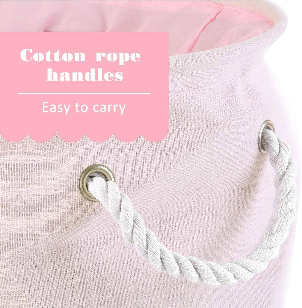 COOLBABY Pink Cotton Collapsible Storage Bin - Stylish and Practical Organizer for Girls' Essentials - COOL BABY