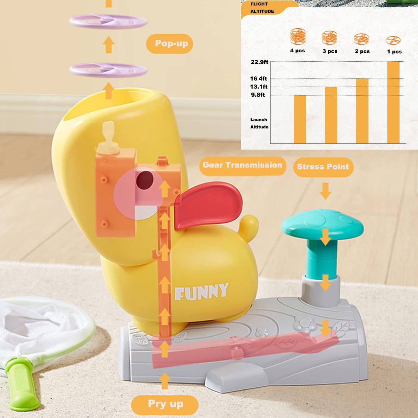 COOLBABY Outdoor Disc Launcher Game Set for Kids - Safe and Fun Family Activity - COOL BABY