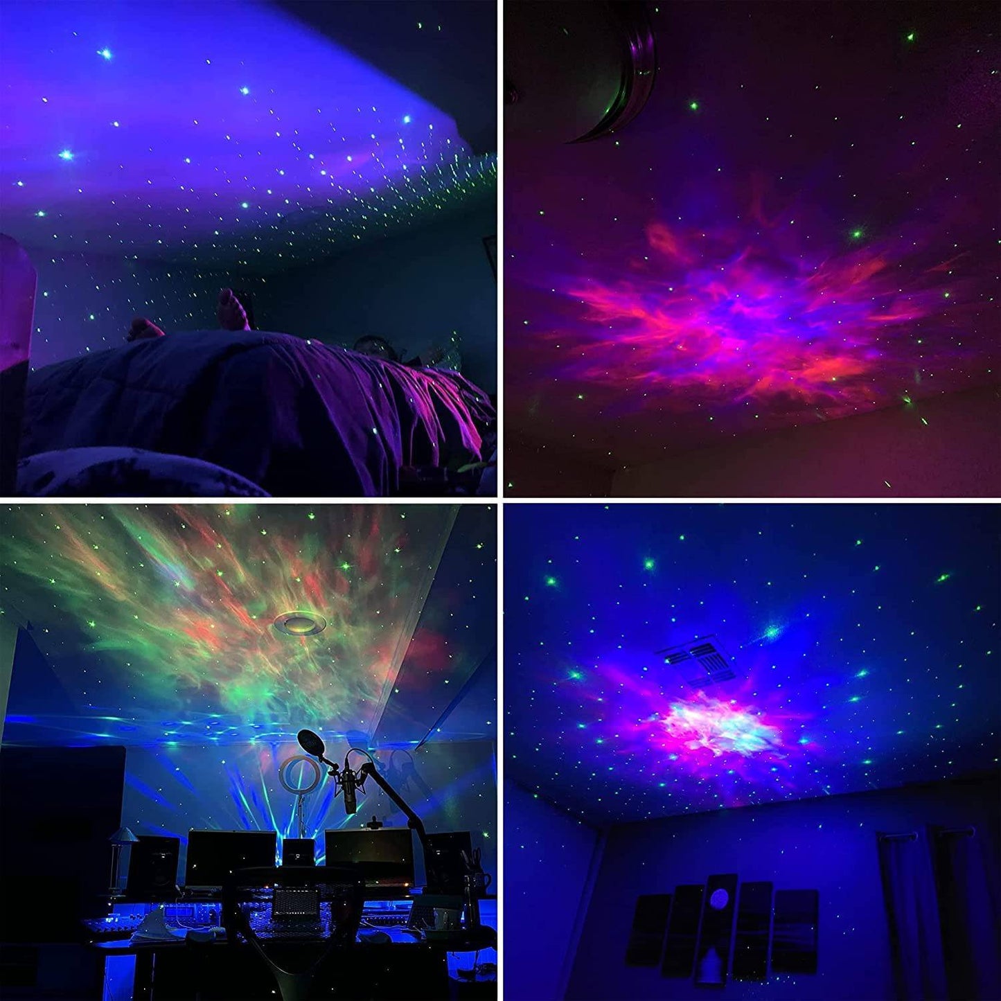 COOLBABY YLY053-WT Galaxy Projector, Star Projector Galaxy Light, Night Light for Kids Bedroom Ceiling Gaming Room Decor, Mini Cute with Remote Control, Sky Starry Nebula Aurora Lamp(White 2nd Version) - COOL BABY