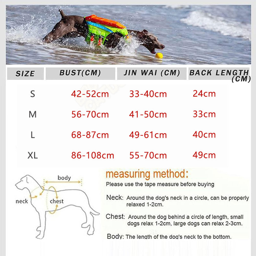 COOLBABY Pet Life Jacket,S-Bust 42-52cm Neck Circumference 33-40cm - COOLBABY