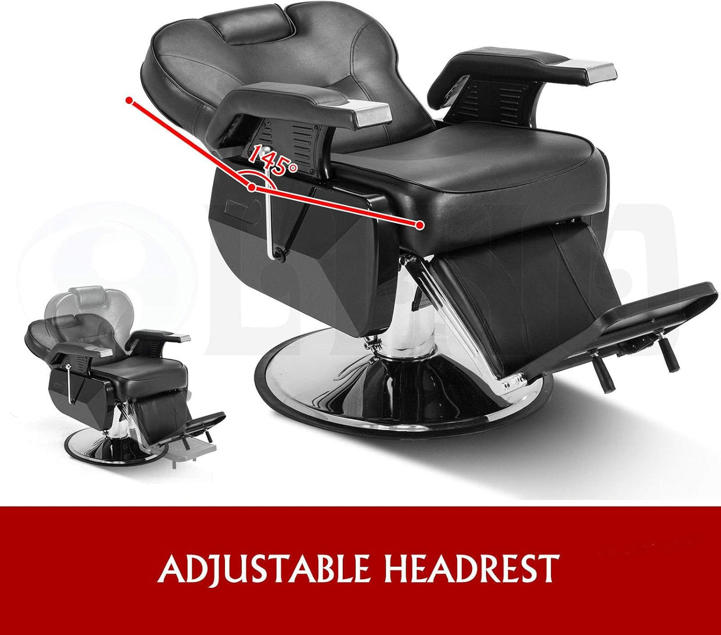 Men Salon Hydraulic Adjustable Height Chair - Black - COOLBABY