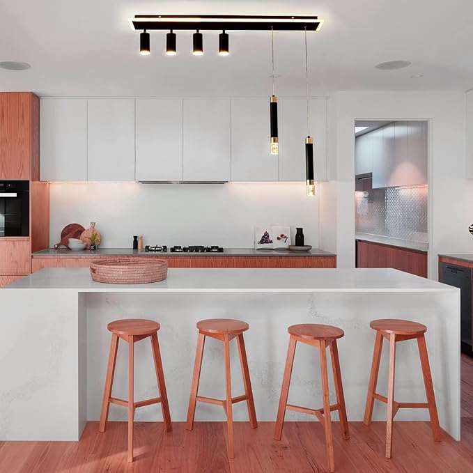 6-Lights Pendant Light Fixtures Black, Spotlights Chandeliers Adjustable Ceiling, Hanging Lamp for Kitchen, Dining Room, Bedroom - COOLBABY