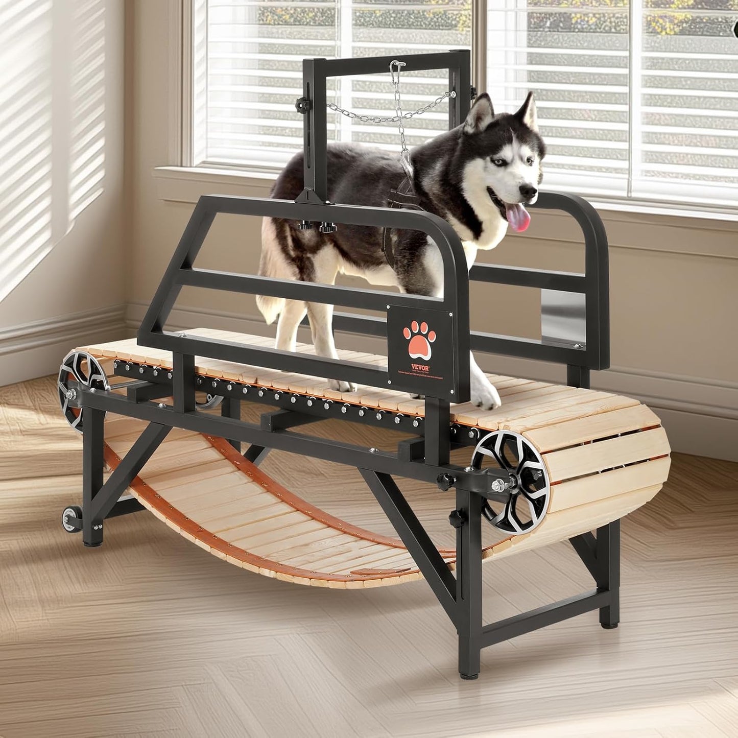 Dog Treadmill for Large & Medium Dogs with Brake – Heavy‑Duty Slatmill with 3 Adjustable Ramps, Training & Indoor Exercise (Supports Up to 330 lbs)