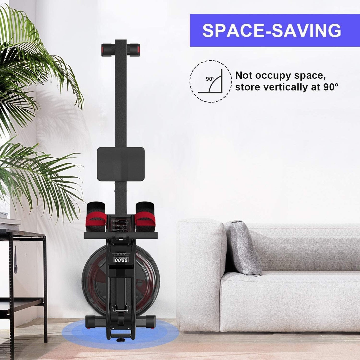 Water Resistance Rowing Machine with FitShow App & Ab Roller Bundle | 130kg Capacity