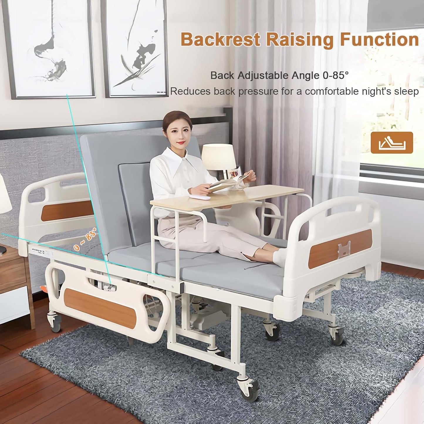 Electric Manual Home Nursing Bed Hospital Bed Multifunction Patient Bed With Toilet and Wheelchair - COOLBABY