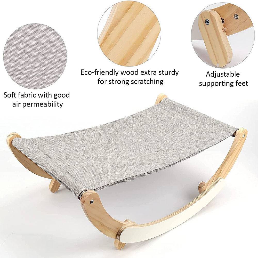 COOLBABY Cat Bed Pet Bed,Pet Shaker,Anti-slip Mat Design,Washable Breathable Cloth Pad,Solid Wood Cat Bed,for Little Cat and Little Dog - COOL BABY