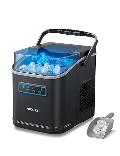 Countertop Ice Maker – Clear View Window, Self-Cleaning, Ambient Light, 26lbs/Day – Black - COOLBABY