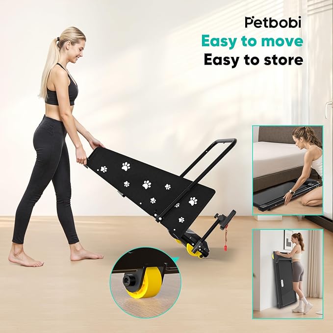 Dog Treadmill for Small & Medium Dogs – Quiet Indoor Pet Exercise Machine with 360° Rotatable Display, Remote Control, Foldable Design & 265 lbs Heavy‑Duty Capacity
