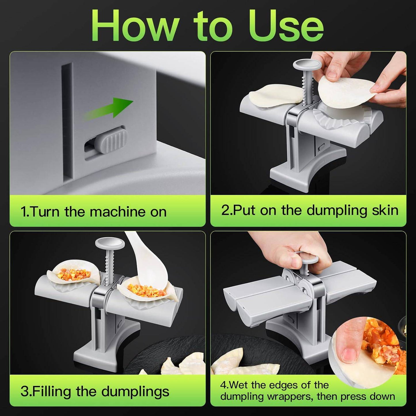 COOLBABY Fully Automatic Dumpling Machine Double Head Press Dumplings - COOL BABY