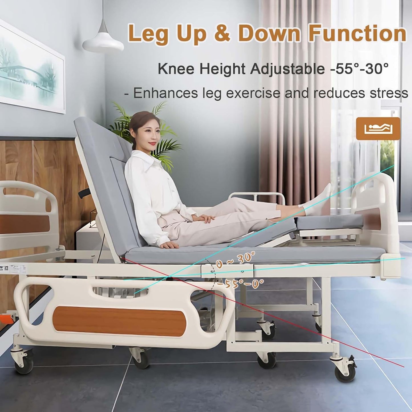 Electric Manual Home Nursing Bed Hospital Bed Multifunction Patient Bed With Toilet and Wheelchair - COOLBABY
