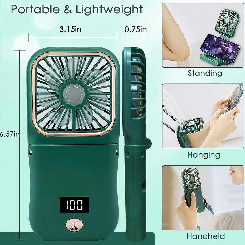 COOLBABY WQSJ-GBFS02 Portable Mini Fan,3000mAh Battery Operated Fan,Power Bank Function,3 Speeds Rechargeable Fan - COOL BABY
