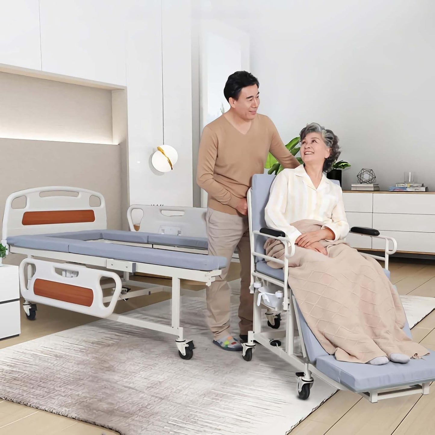 Electric Manual Home Nursing Bed Hospital Bed Multifunction Patient Bed With Toilet and Wheelchair - COOLBABY