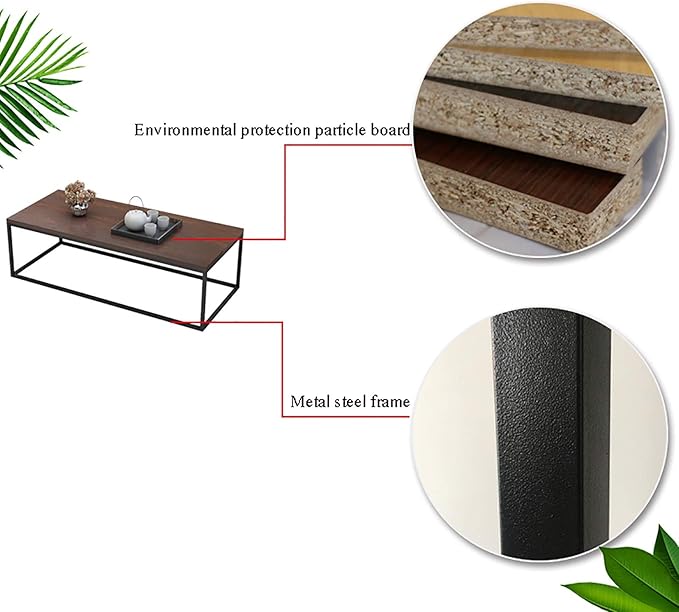 Outdoor Iron and PVC Table Brown - COOLBABY