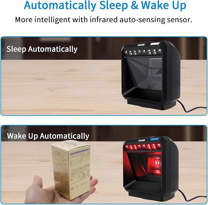 2D Barcode Scanner, QR Omnidirectional Desktop Bar Code Reader Scanner - COOLBABY