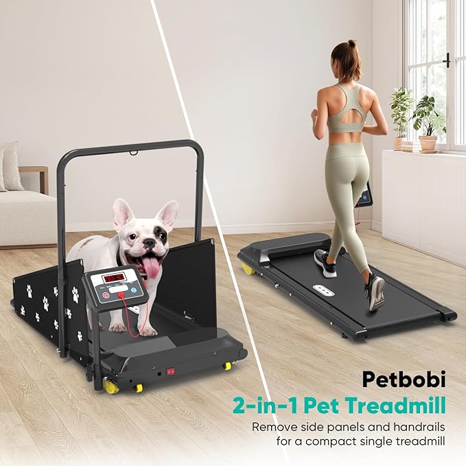 Dog Treadmill for Small & Medium Dogs – Quiet Indoor Pet Exercise Machine with 360° Rotatable Display, Remote Control, Foldable Design & 265 lbs Heavy‑Duty Capacity