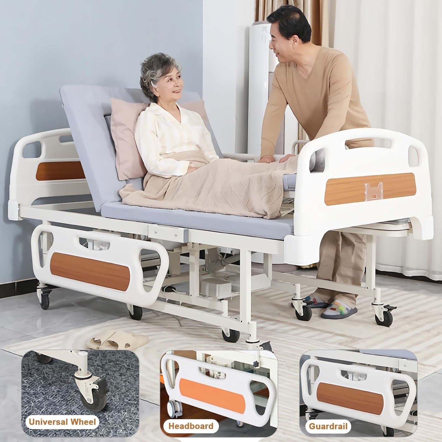 Electric Manual Home Nursing Bed Hospital Bed Multifunction Patient Bed With Toilet and Wheelchair - COOLBABY