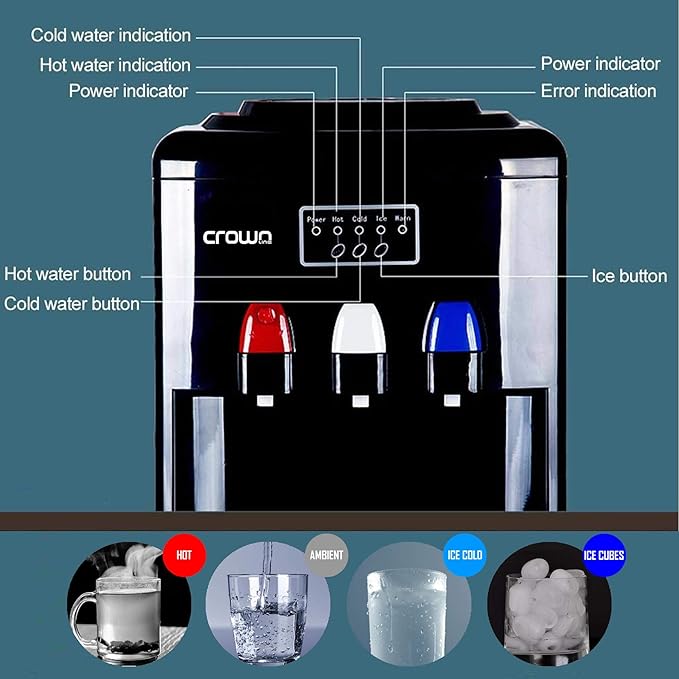 2-in-1 Top Loading Water Dispenser with Ice Maker, Hot, Cold & Normal Water Modes - COOLBABY