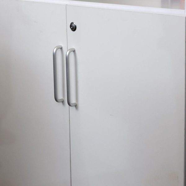 COOLBABY Off-White Two Door Office Cabinet – Durable, Scratch-Proof Storage with Shelves - COOLBABY