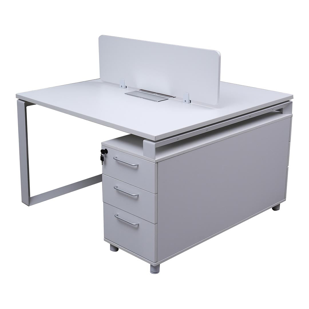 COOLBABY Dual Work Station in Matt White – High-Density Fiber Desk - COOLBABY