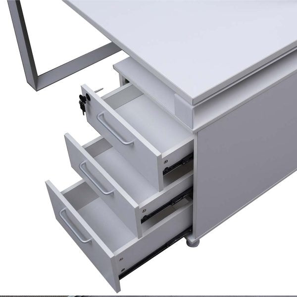 COOLBABY Dual Work Station in Matt White – High-Density Fiber Desk - COOLBABY