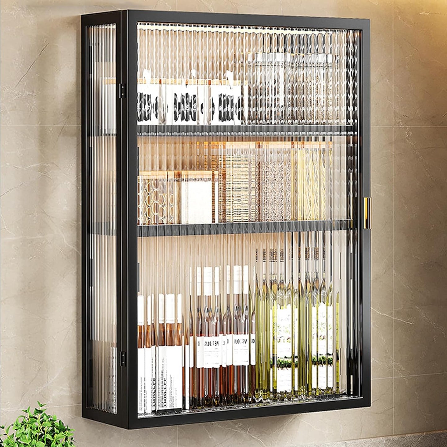 COOLBABY 3 Tier Dustproof Storage Cabinet Punch-free Toilet Top Bathroom Storage Rack Shower Organizer Bathroom Wall Cabinet - COOLBABY