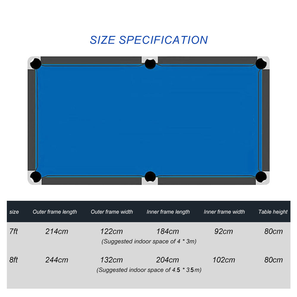 7ft 8ft 3 IN 1 Billiard Pool Tables with Full Accessory Multi-function Home Use Ping Pong Dining Table Convertible 3in1 Portability Pool Table - COOLBABY