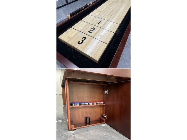 12ft Shuffleboard Table | MDF PVC Walnut Finish Indoor Game Table