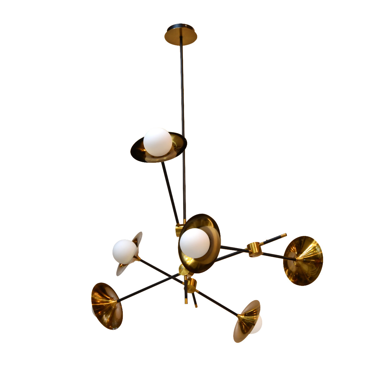 Modern Hanging Light Collared Baton - Antique Brass - COOLBABY