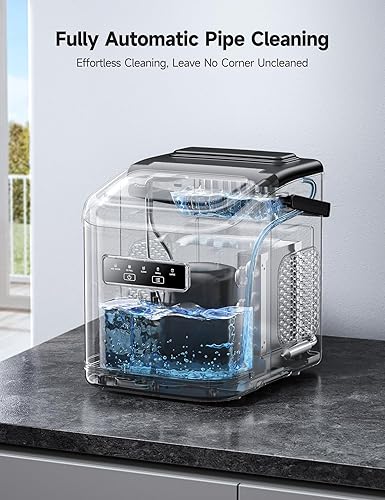 Compact Ice Maker – 15kg/Day, 2 Ice Sizes, Self-Cleaning & Portable with Handle (Black) - COOLBABY
