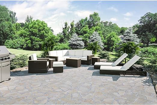 Garden Chair, Sun Lounge Chair - Cream And Brown - COOLBABY