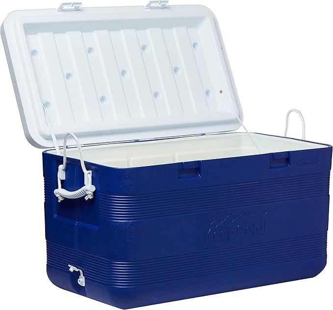127L Plastic Cooler Icebox Deluxe Blue – Heavy Duty Insulated Cooler with 6-Day Ice Retention