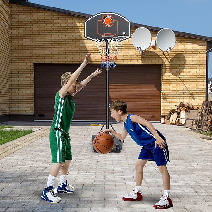 Basketball Post Movable Outdoor (with Adjustable Height to 10Ft) - COOLBABY
