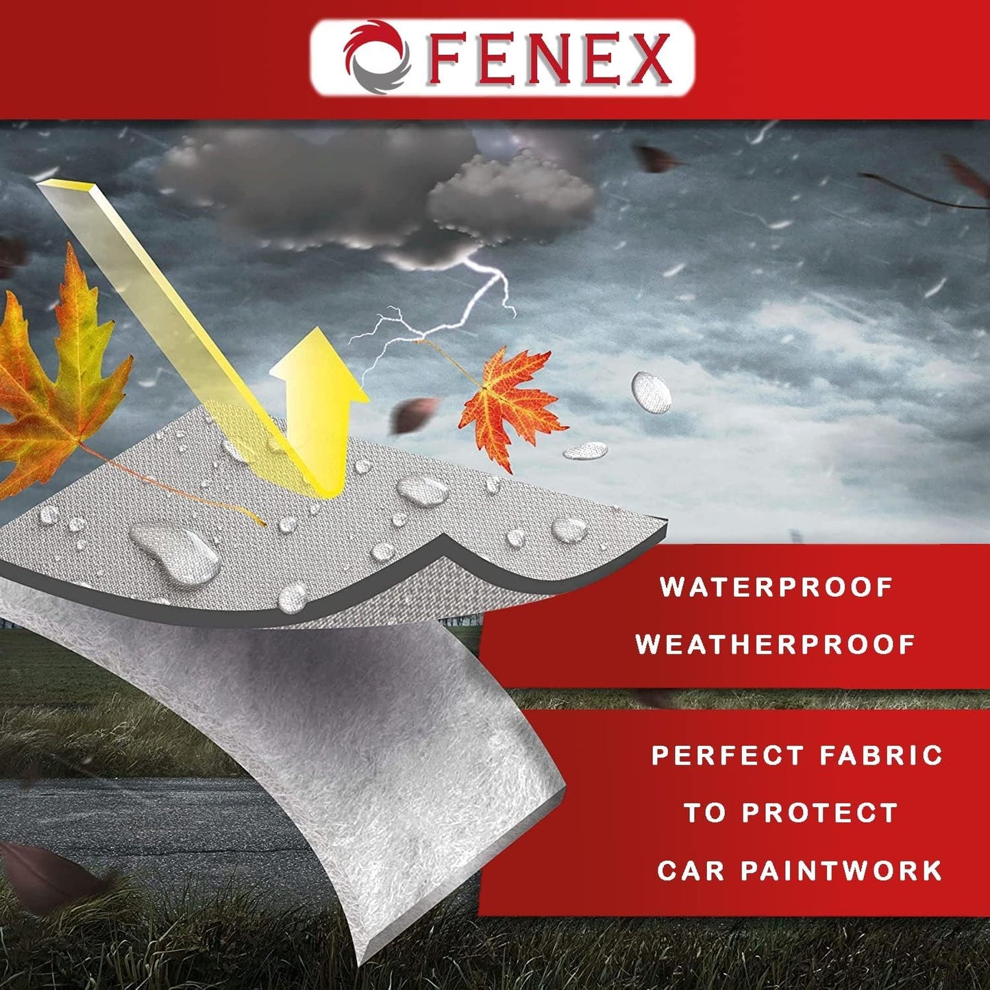 All-Weather Car Cover for Nissan Patrol – Waterproof, UV Resistant, Dustproof, Breathable with Door Zipper & Mirror Pockets – Fits SUV 538×198×177 cm - COOLBABY