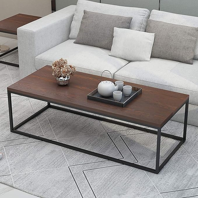 Outdoor Iron and PVC Table Brown - COOLBABY