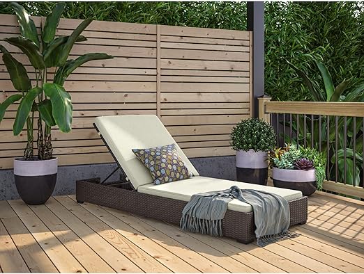 Garden Chair, Sun Lounge Chair - Cream And Brown - COOLBABY