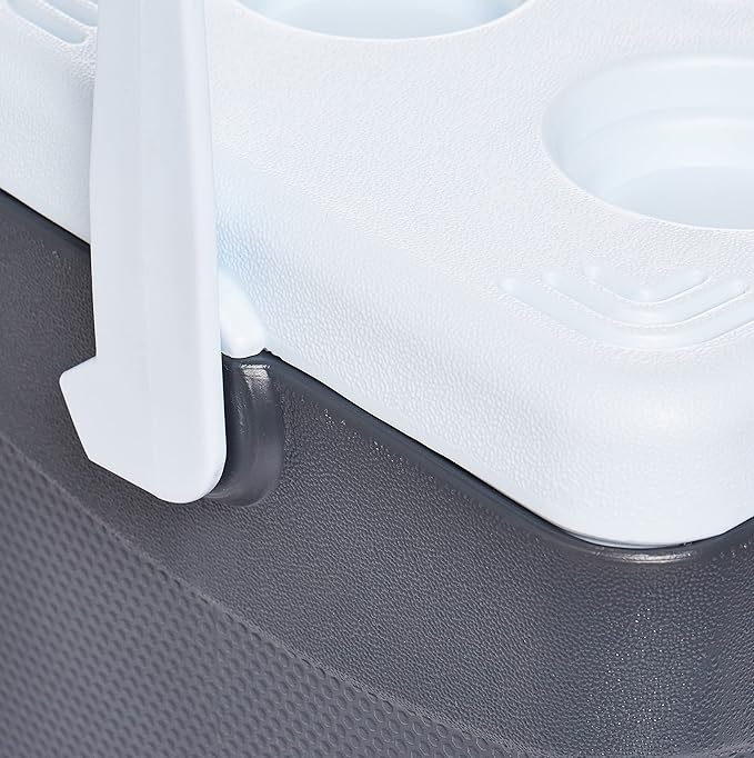 24L Cool Grey Plastic Picnic Cooler Icebox – Insulated Cooler Box with 3-Day Ice Retention & Drain Tap
