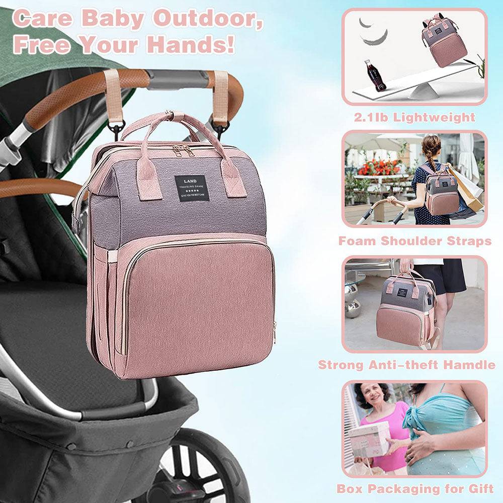 COOLBABY Diaper Bag Backpack,7 in 1 Travel Diaper Bag,Mommy Bag With USB Charging Port - COOL BABY