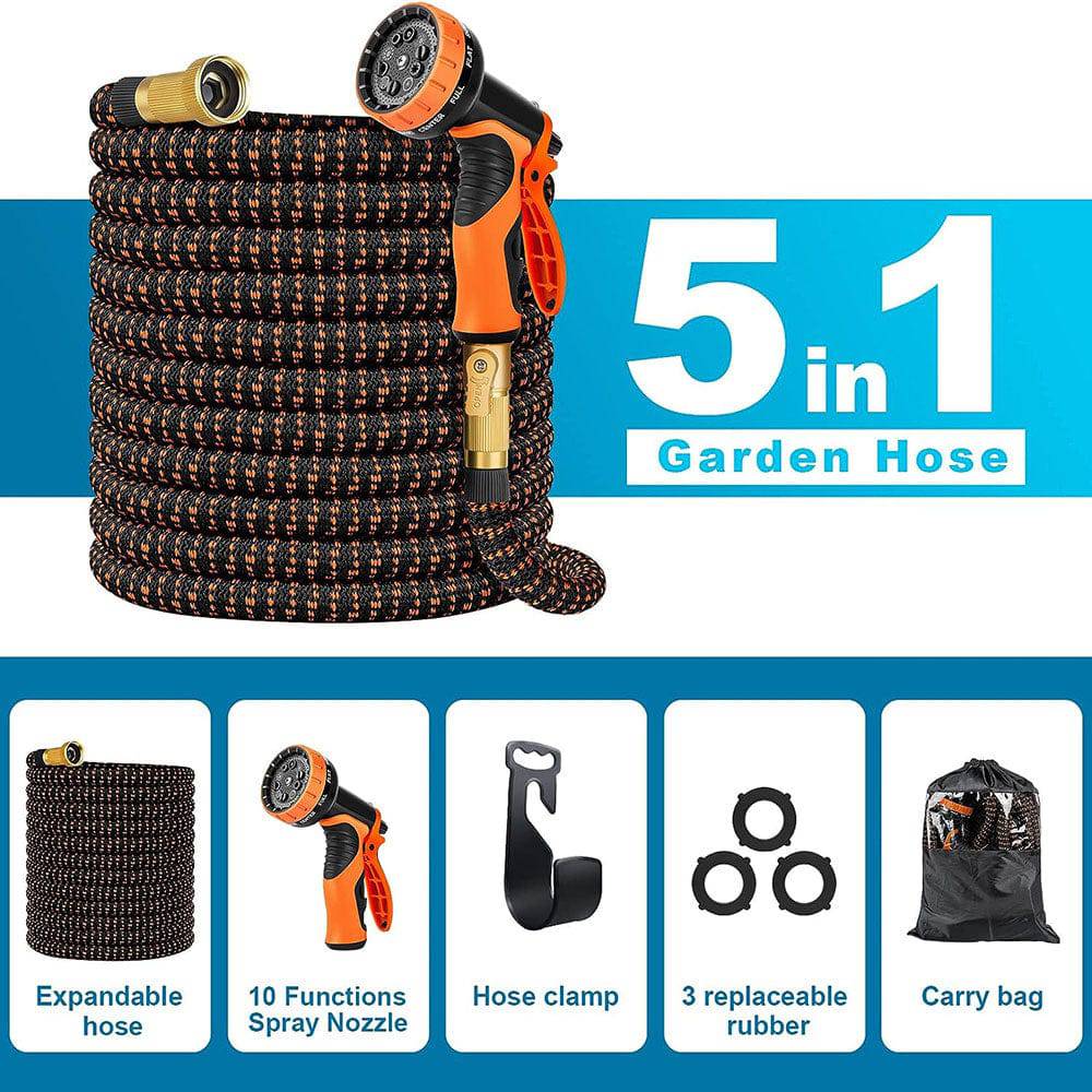 COOLBABY Expandable Garden Hose with 10 Function Nozzle,Leakproof Retractable Garden hose - COOL BABY