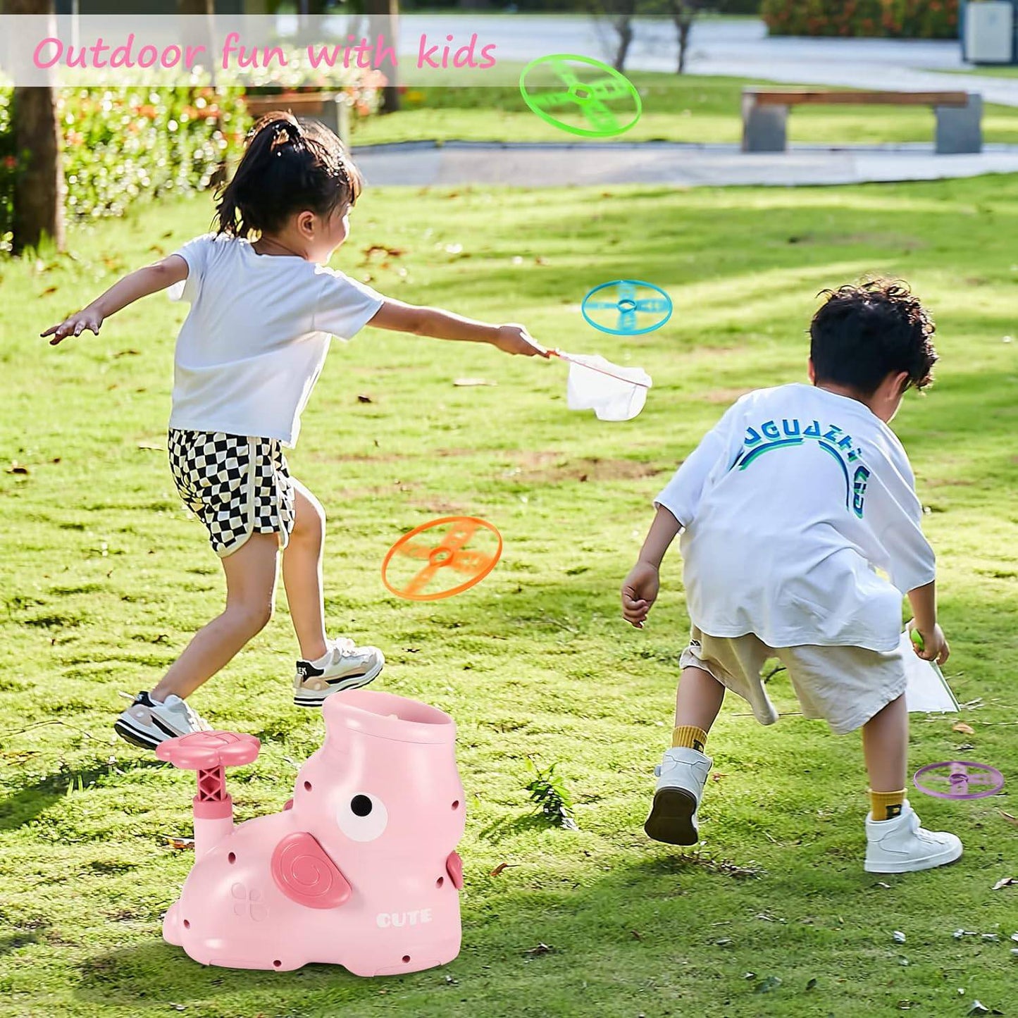 COOLBABY Outdoor Disc Launcher Game Set for Kids - Safe and Fun Family Activity - COOL BABY