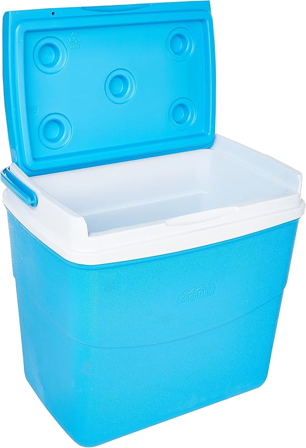 20L Blue Plastic Picnic Cooler Icebox Lunchbox – Portable Insulated Cooler with 5-Day Ice Retention