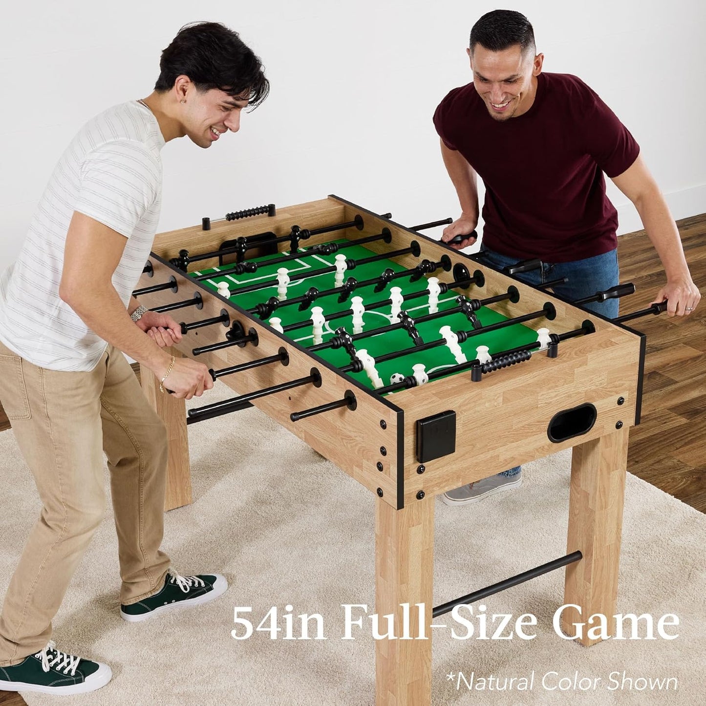 54 Inch Regulation Foosball Table for Home, Game Room - Includes 2 Balls, 2 Cup Holders - COOLBABY