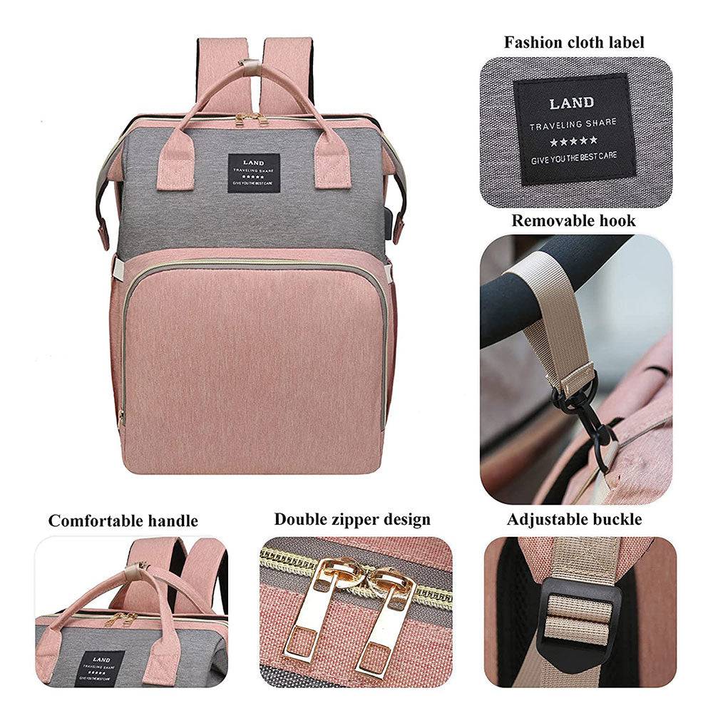COOLBABY Diaper Bag Backpack,7 in 1 Travel Diaper Bag,Mommy Bag With USB Charging Port - COOL BABY