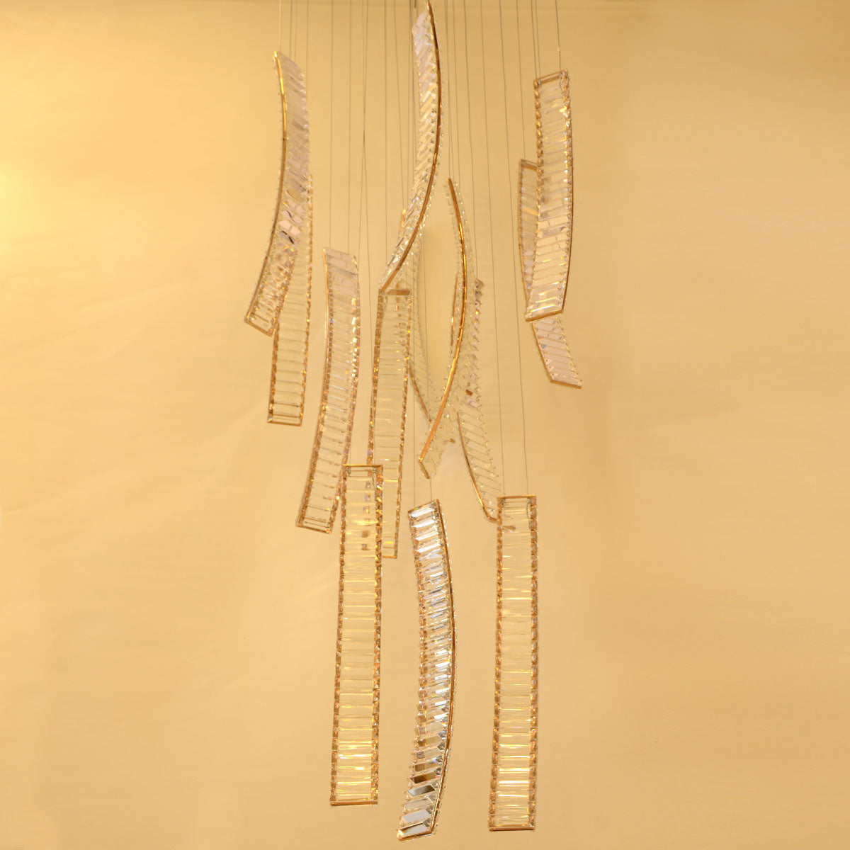 Luxury Alaria K9 Crystal Staircase LED 3000K Stainless Steel - Rose Gold - COOLBABY