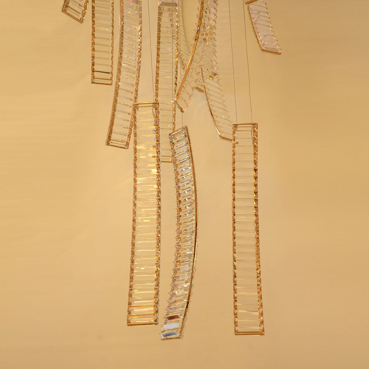 Luxury Alaria K9 Crystal Staircase LED 3000K Stainless Steel - Rose Gold - COOLBABY